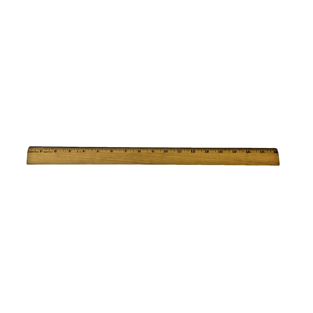 Vintage Westcott 18 Inch Wooden Ruler Wooden USA Embossed Logo Wood Metal Edge